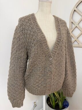 Vintage Fedora Button Up Knitted Cardigan Wool Acrylic Women’s Size Large